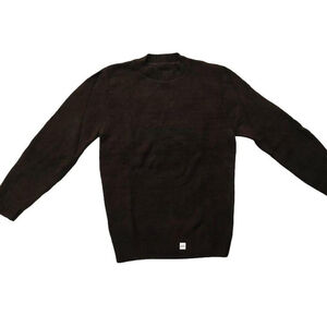 Dark Brown Vintage 1940s-1950s Crew Neck Long Sleeve Knit Sweater